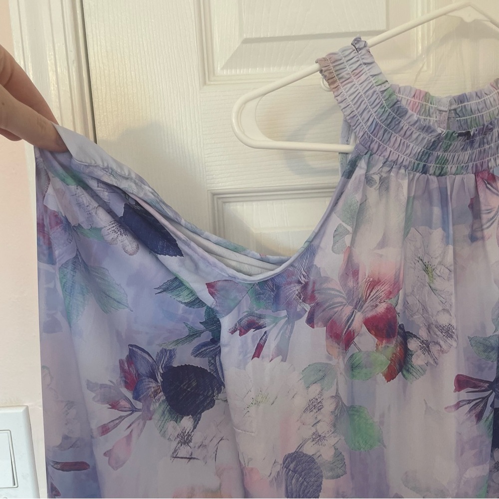 Floral Cold Shoulder Top with Fitted Wrists - Picture 5 of 12